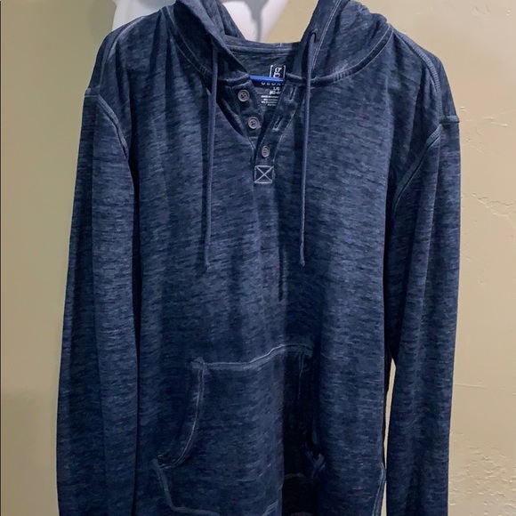 george men's short sleeve elongated slub hoodie